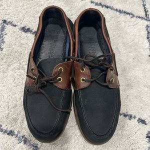 Men's Black Leather/Suede Sperry Loafer 9.5